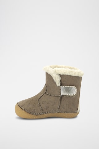 Botins forrados em couro So Windy - Toupeira e dourado
