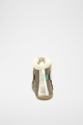 Botins forrados em couro So Windy - Toupeira e dourado