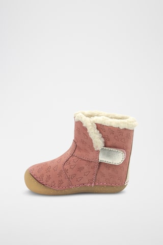 Botins forrados em couro So Windy - Rosa e dourado
