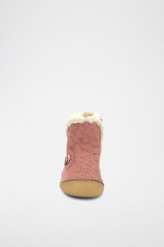 Botins forrados em couro So Windy - Rosa e dourado