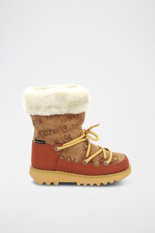 Botins forrados em couro Kickneosnow - Camel