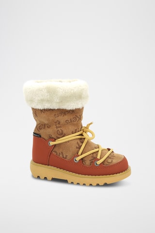 Botins forrados em couro Kickneosnow - Camel