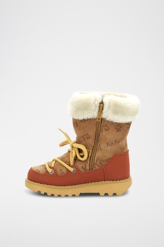 Botins forrados em couro Kickneosnow - Camel