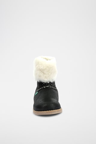 Botins forrados em couro Nonofur - Preto e branco