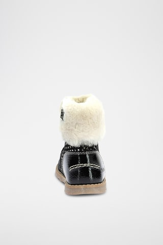 Botins forrados em couro Nonofur - Preto e branco