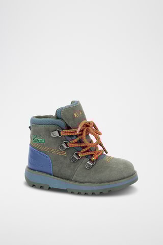 Botinhas em couro Kicknature - Caqui e laranja
