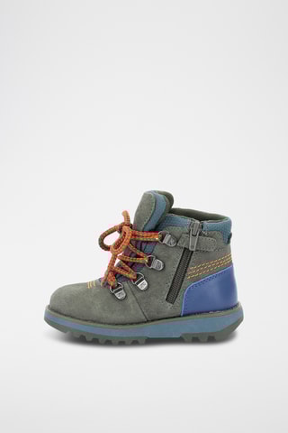 Botinhas em couro Kicknature - Caqui e laranja