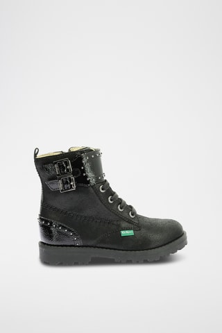 Botinhas em couro Groorock - Preto