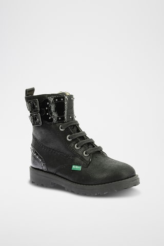 Botinhas em couro Groorock - Preto