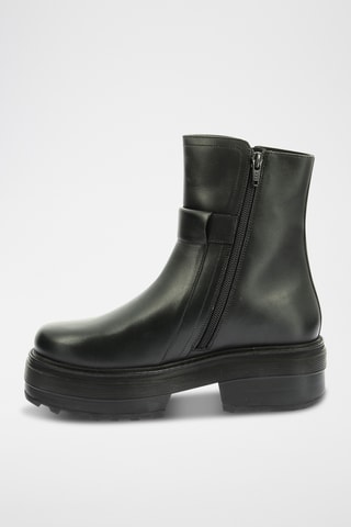 Botins com plataforma em couro Kick Hea - Preto