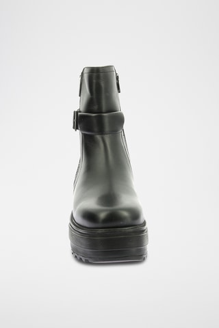 Botins com plataforma em couro Kick Hea - Preto