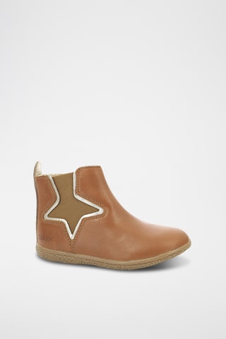 Botins em couro Vermillon - Camel e dourado