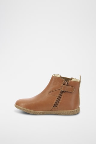 Botins em couro Vermillon - Camel e dourado