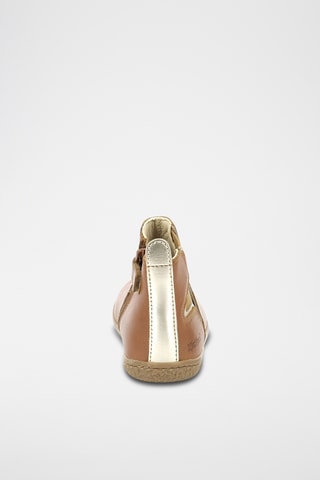 Botins em couro Vermillon - Camel e dourado
