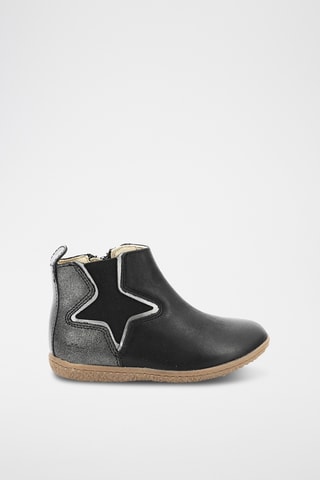 Botins em couro Vermillon - Preto e prateado