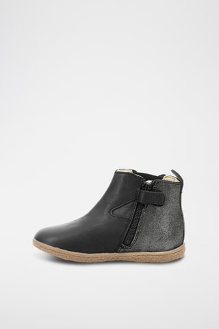 Botins em couro Vermillon - Preto e prateado