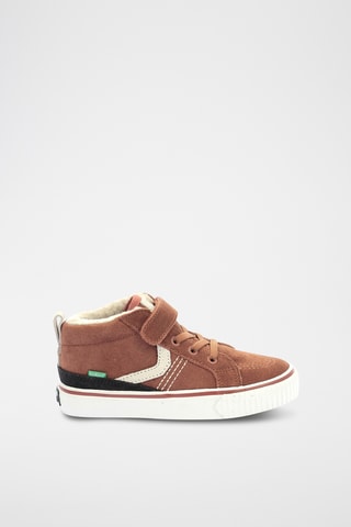 Sapatilhas forradas em couro Kickslida - Castanho