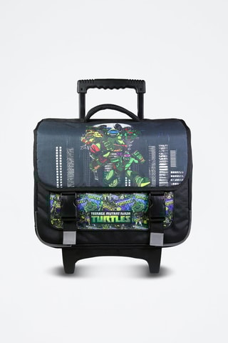 Cartable à roulettes Tortues Ninja - Noir et vert