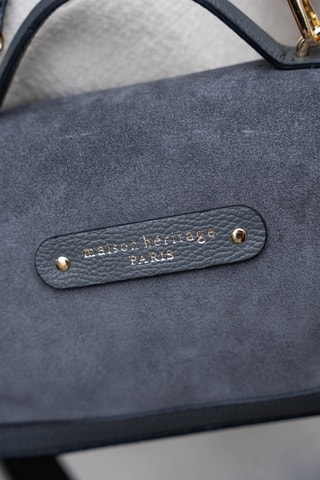Sac bandoulière en nubuck Grand Simos Suede - Gris foncé