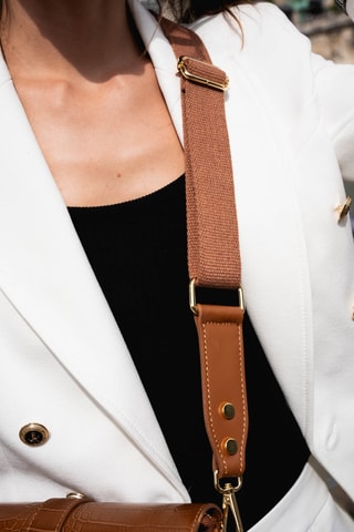 Sac bandoulière en cuir Monica - Camel