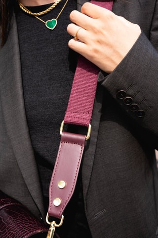 Sac bandoulière en cuir Monica - Bordeaux