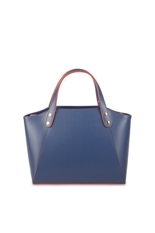 Sac à main en cuir Parl - Bleu marine et rouge
