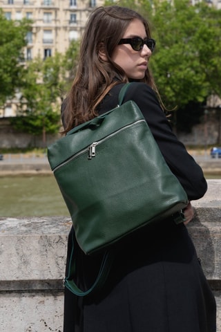 Sac à dos en cuir Livia - Vert