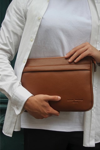 Pochette en cuir Hadi - Marron