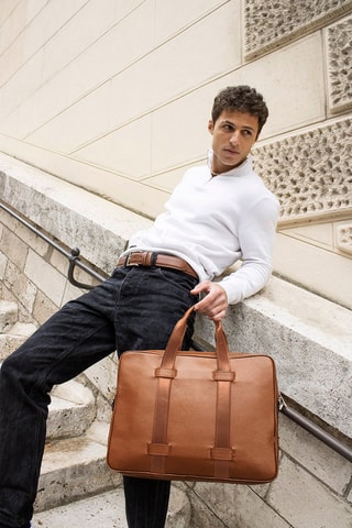 Porte-documents en cuir Munz - Camel