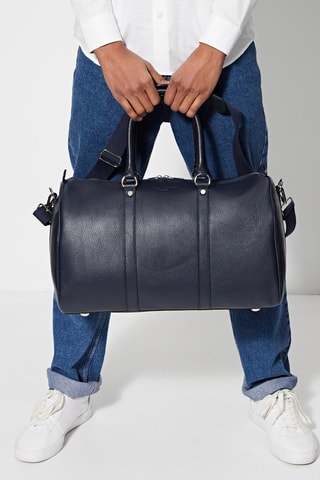 Sac bowling en cuir Nino - Bleu