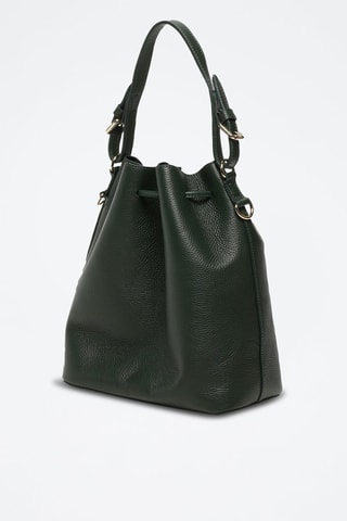 Sac seau en cuir Jila Graine - Vert