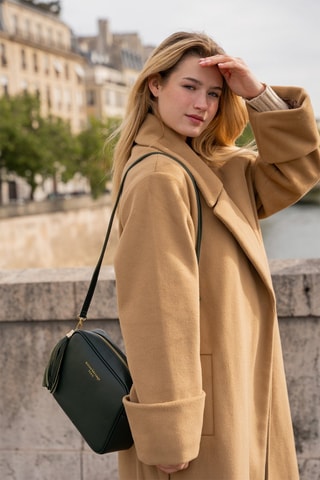 Sac bandoulière en cuir Grand Gaby - Vert