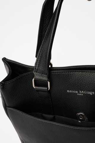 Tote bag en cuir Ethan - Noir