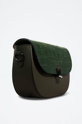Sac bandoulière en cuir Nelly Croco - Vert