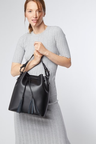 Sac seau en cuir Jila - Noir
