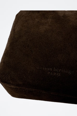 Sac porté épaule en nubuck Clison - Marron foncé