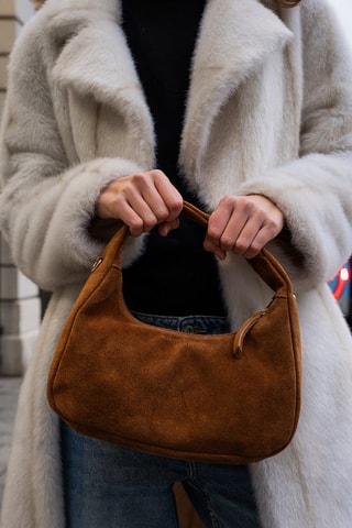 Sac à main en nubuck Gisor Suede - Camel