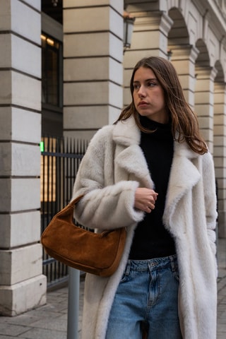 Sac à main en nubuck Gisor Suede - Camel