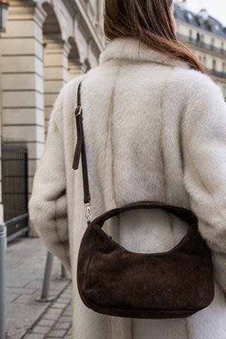 Sac à main en nubuck Gisor Suede - Marron