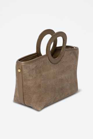 Sac à main en nubuck Saumur - Taupe