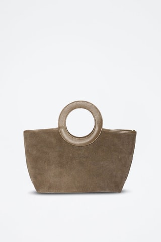 Sac à main en cuir Saumur Suede - Taupe