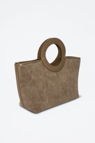 Sac à main en cuir Saumur Suede - Taupe