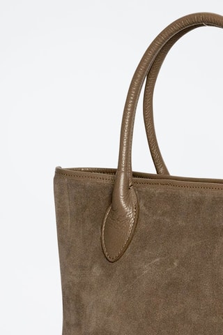 Sac à main en cuir Loche Suede - Taupe