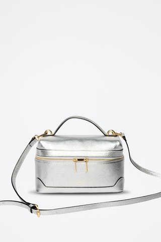 Sac à main en cuir Grand Simos - Argenté