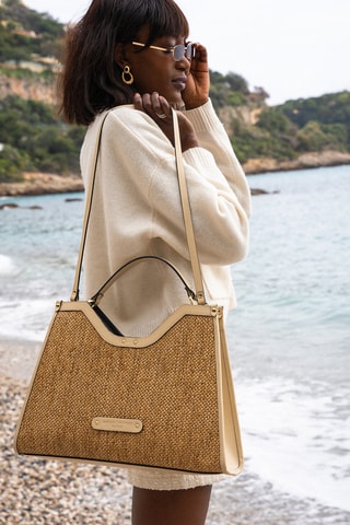 Sac porté épaule Cassis - Beige