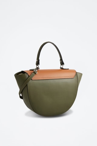 Sac à main en cuir Votti Croco - Vert et beige