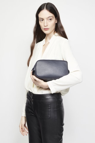 Sac à main en cuir Trou - Bleu marine