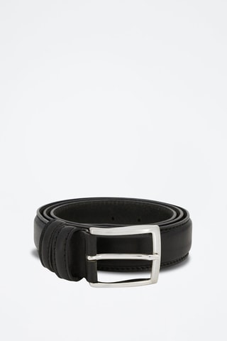 Ceinture en cuir Mario - 110 cm - Noir