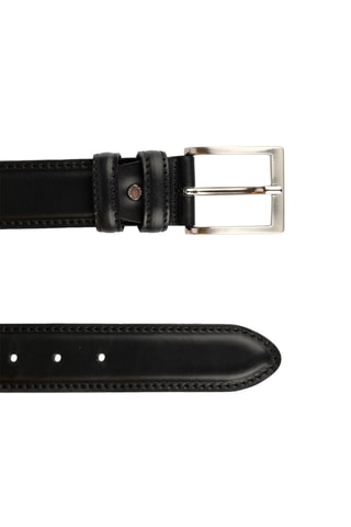 Ceinture en cuir Mario - 130 cm - Noir