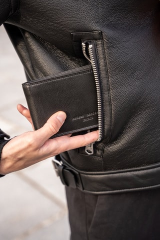 Portefeuille en cuir Henry - Noir